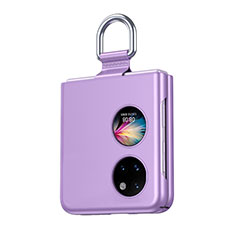 Custodia Plastica Rigida Cover Opaca Fronte e Retro 360 Gradi QH3 per Huawei P50 Pocket Viola