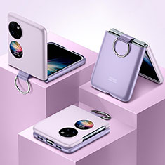 Custodia Plastica Rigida Cover Opaca Fronte e Retro 360 Gradi QK1 per Huawei P50 Pocket Viola