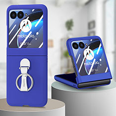 Custodia Plastica Rigida Cover Opaca Fronte e Retro 360 Gradi SD1 per Motorola Moto Razr 40 Ultra 5G Blu