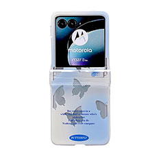 Custodia Plastica Rigida Cover Opaca Fronte e Retro 360 Gradi SD2 per Motorola Moto Razr 40 Ultra 5G Azzurro