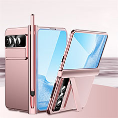 Custodia Plastica Rigida Cover Opaca Fronte e Retro 360 Gradi SY2 per Google Pixel Fold 5G Oro Rosa