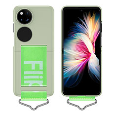 Custodia Plastica Rigida Cover Opaca Fronte e Retro 360 Gradi Z01L per Huawei Pocket S Verde