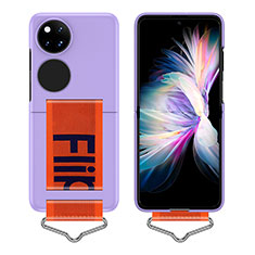 Custodia Plastica Rigida Cover Opaca Fronte e Retro 360 Gradi Z01L per Huawei Pocket S Viola