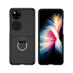 Custodia Plastica Rigida Cover Opaca Fronte e Retro 360 Gradi Z02L per Huawei P50 Pocket Nero