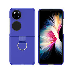 Custodia Plastica Rigida Cover Opaca Fronte e Retro 360 Gradi Z02L per Huawei P60 Pocket Blu