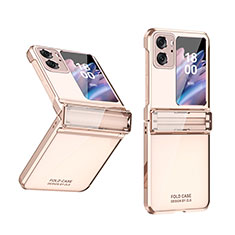 Custodia Plastica Rigida Cover Opaca Fronte e Retro 360 Gradi ZL3 per Oppo Find N2 Flip 5G Oro Rosa