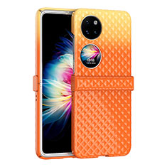 Custodia Plastica Rigida Cover Opaca Fronte e Retro 360 Gradi ZL5 per Huawei P50 Pocket Arancione