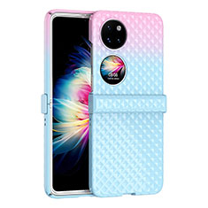 Custodia Plastica Rigida Cover Opaca Fronte e Retro 360 Gradi ZL5 per Huawei P60 Pocket Blu