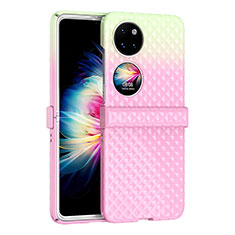 Custodia Plastica Rigida Cover Opaca Fronte e Retro 360 Gradi ZL5 per Huawei Pocket S Rosa