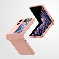 Custodia Plastica Rigida Cover Opaca Fronte e Retro 360 Gradi ZL5 per Oppo Find N2 Flip 5G Oro Rosa