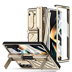 Custodia Plastica Rigida Cover Opaca Fronte e Retro 360 Gradi ZL5 per Samsung Galaxy Z Fold5 5G Oro