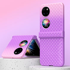 Custodia Plastica Rigida Cover Opaca Fronte e Retro 360 Gradi ZL6 per Huawei P50 Pocket Viola