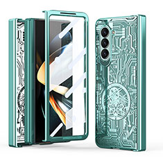 Custodia Plastica Rigida Cover Opaca Fronte e Retro 360 Gradi ZL8 per Samsung Galaxy Z Fold5 5G Verde