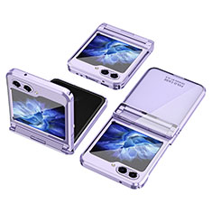 Custodia Plastica Rigida Cover Opaca Fronte e Retro 360 Gradi ZL9 per Samsung Galaxy Z Flip5 5G Viola