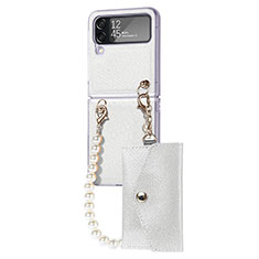 Custodia Plastica Rigida Cover Opaca H06 per Samsung Galaxy Z Flip4 5G Bianco