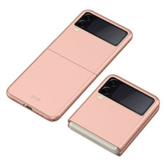 Custodia Plastica Rigida Cover Opaca P06 per Samsung Galaxy Z Flip3 5G Oro Rosa