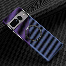 Custodia Plastica Rigida Cover Opaca Spigato con Mag-Safe Magnetic per Google Pixel 7 Pro 5G Viola