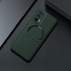 Custodia Plastica Rigida Cover Opaca Spigato con Mag-Safe Magnetic per Realme GT Neo 2T 5G Verde