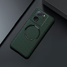 Custodia Plastica Rigida Cover Opaca Spigato con Mag-Safe Magnetic per Xiaomi Mi 13T Pro 5G Verde