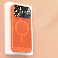 Custodia Plastica Rigida Cover Perforato con Mag-Safe Magnetic JS1 per Apple iPhone 14 Pro Arancione