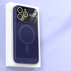 Custodia Plastica Rigida Cover Perforato con Mag-Safe Magnetic JS1 per Apple iPhone 14 Pro Blu