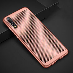 Custodia Plastica Rigida Cover Perforato per Huawei P20 Oro Rosa