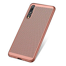 Custodia Plastica Rigida Cover Perforato per Huawei P20 Pro Oro Rosa