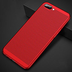 Custodia Plastica Rigida Cover Perforato per Oppo A12e Rosso