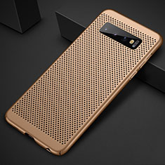 Custodia Plastica Rigida Cover Perforato per Samsung Galaxy S10 Oro