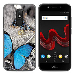 Custodia Plastica Rigida Farfalle per Wiko Wim Lite 4G Blu