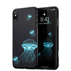 Custodia Plastica Rigida Fluorescenza per Apple iPhone Xs Nero