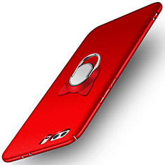 Custodia Plastica Rigida Opaca con Anello Supporto A02 per Huawei Honor 9 Rosso