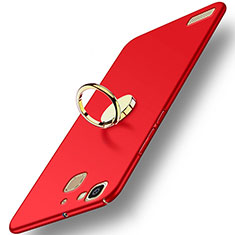 Custodia Plastica Rigida Opaca con Anello Supporto A02 per Huawei P8 Lite Smart Rosso