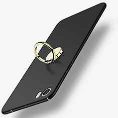 Custodia Plastica Rigida Opaca con Anello Supporto A02 per Xiaomi Mi 5 Nero