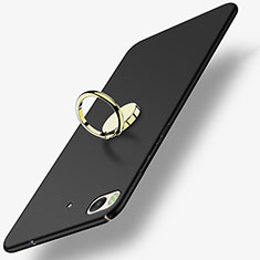 Custodia Plastica Rigida Opaca con Anello Supporto A02 per Xiaomi Mi 5S Nero