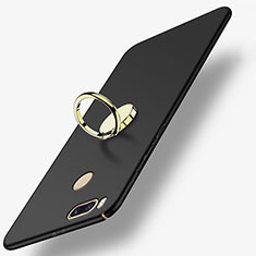 Custodia Plastica Rigida Opaca con Anello Supporto A02 per Xiaomi Mi 5X Nero