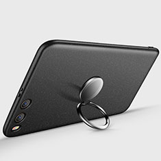 Custodia Plastica Rigida Opaca con Anello Supporto A03 per Xiaomi Mi 6 Nero