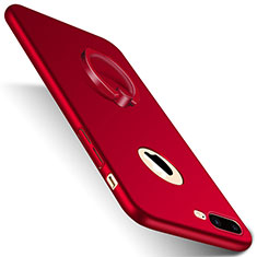 Custodia Plastica Rigida Opaca con Anello Supporto F01 per Apple iPhone 7 Plus Rosso