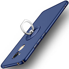 Custodia Plastica Rigida Opaca con Anello Supporto per Huawei Honor V9 Play Blu