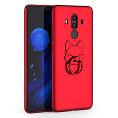 Custodia Plastica Rigida Opaca con Anello Supporto per Huawei Mate 10 Pro Rosso