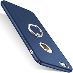 Custodia Plastica Rigida Opaca con Foro e Anello Supporto per Apple iPhone 7 Blu