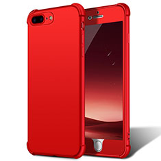 Custodia Plastica Rigida Opaca Fronte e Retro 360 Gradi D01 per Apple iPhone 8 Plus Rosso