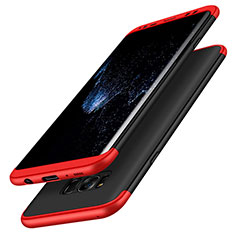 Custodia Plastica Rigida Opaca Fronte e Retro 360 Gradi M03 per Samsung Galaxy S8 Plus Rosso e Nero