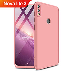 Custodia Plastica Rigida Opaca Fronte e Retro 360 Gradi Q01 per Huawei Nova Lite 3 Oro Rosa