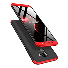 Custodia Plastica Rigida Opaca Fronte e Retro 360 Gradi Q01 per Samsung Galaxy A6 (2018) Dual SIM Rosso e Nero