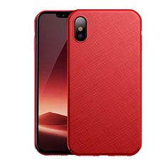 Custodia Plastica Rigida Opaca Spigato per Apple iPhone Xs Rosso