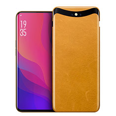 Custodia Plastica Rigida Opaca Spigato per Oppo Find X Giallo