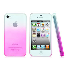Custodia Plastica Trasparente Rigida Sfumato per Apple iPhone 4S Rosa