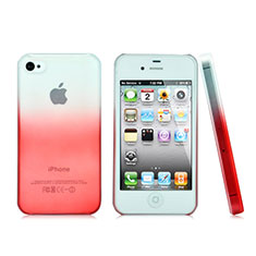 Custodia Plastica Trasparente Rigida Sfumato per Apple iPhone 4S Rosso