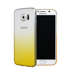 Custodia Plastica Trasparente Rigida Sfumato per Samsung Galaxy S6 Duos SM-G920F G9200 Giallo